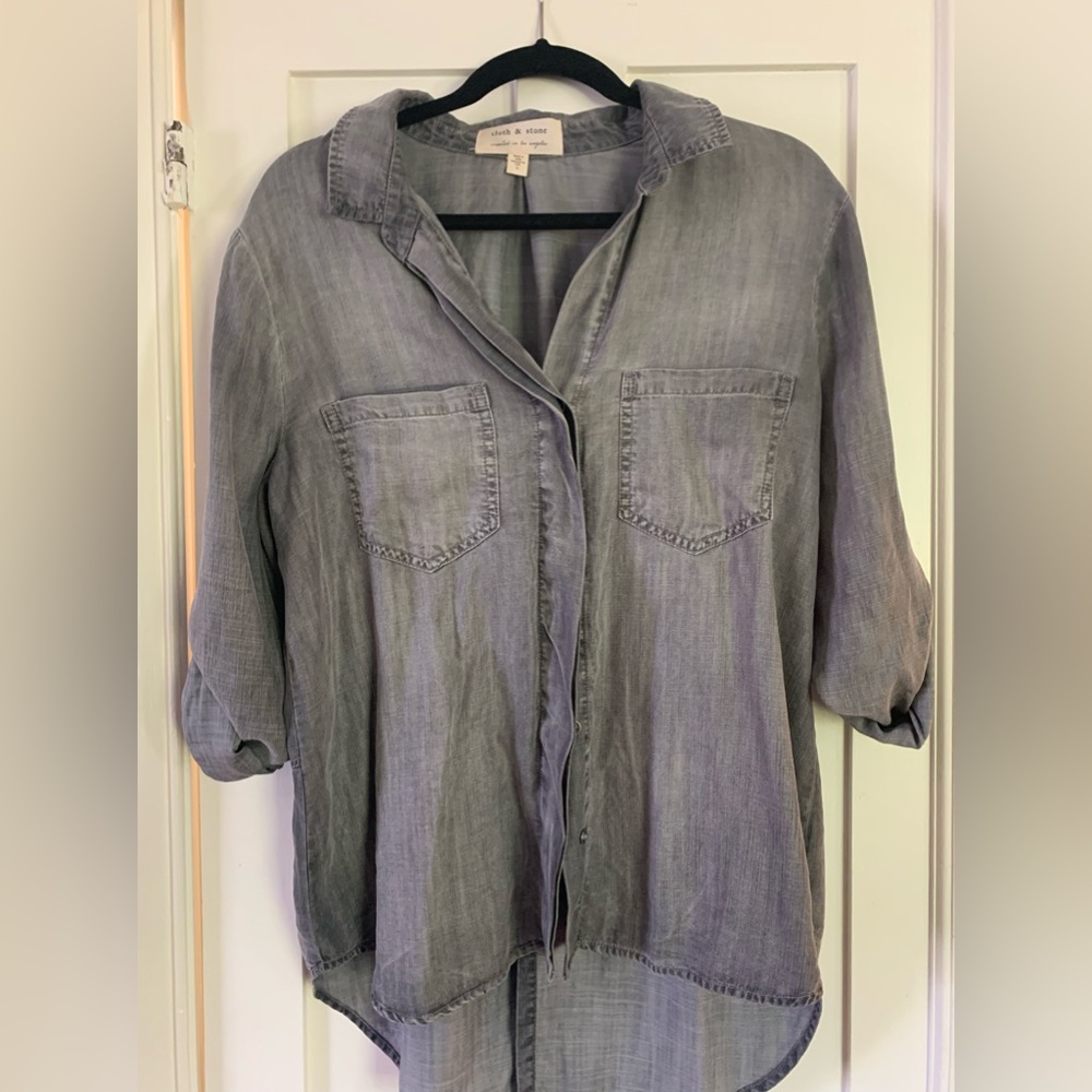Cloth & Stone Grey Blouse